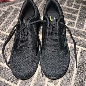 Skechers Womens Size 8 Memory Foam Black Running Shoes Sneakers 179050TX.